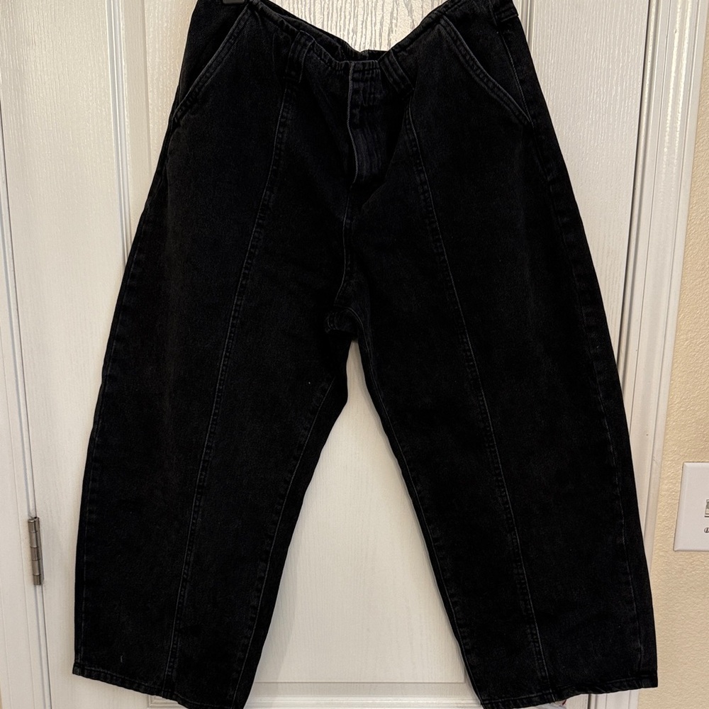 Future Collective Black Denim Barrel Jeans